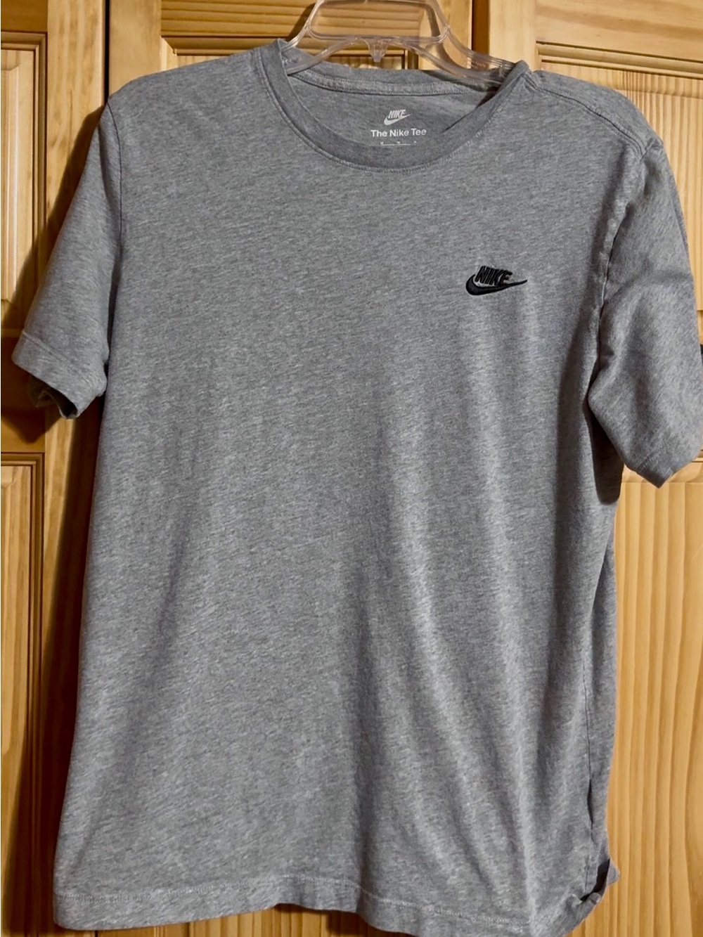 Nike Gray Short Sleeve Crewneck Tee with Small Black Swoosh